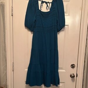 Westbound Teal Long Sleeve Dress